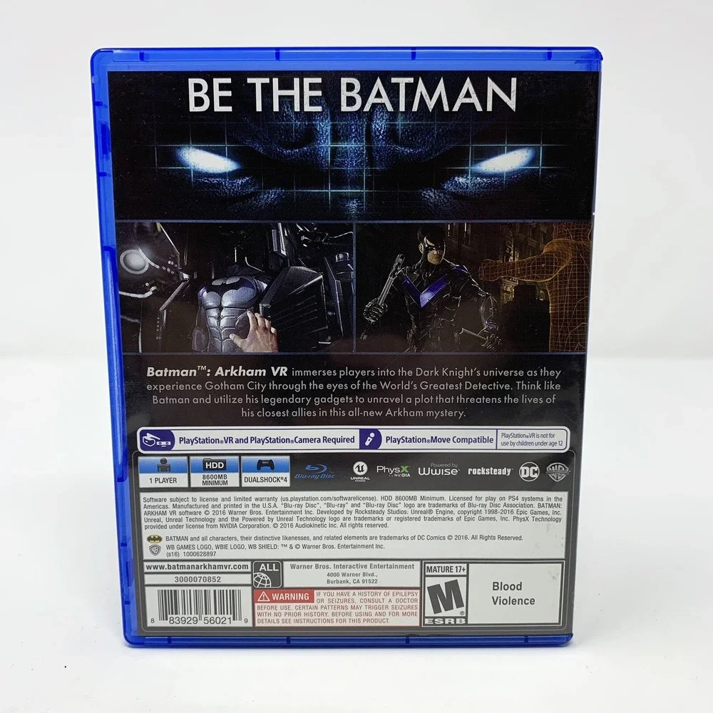 Batman: Arkham VR For Playstation 4 - Sony PlayStation VR - CIB - Very Good